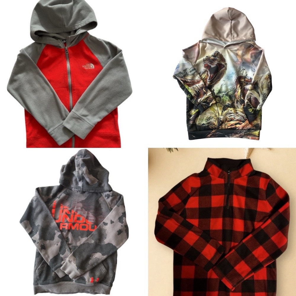4 Kids Boys Hoodie Sweatshirt 2zip-front Size 6,7, 9-10, M
